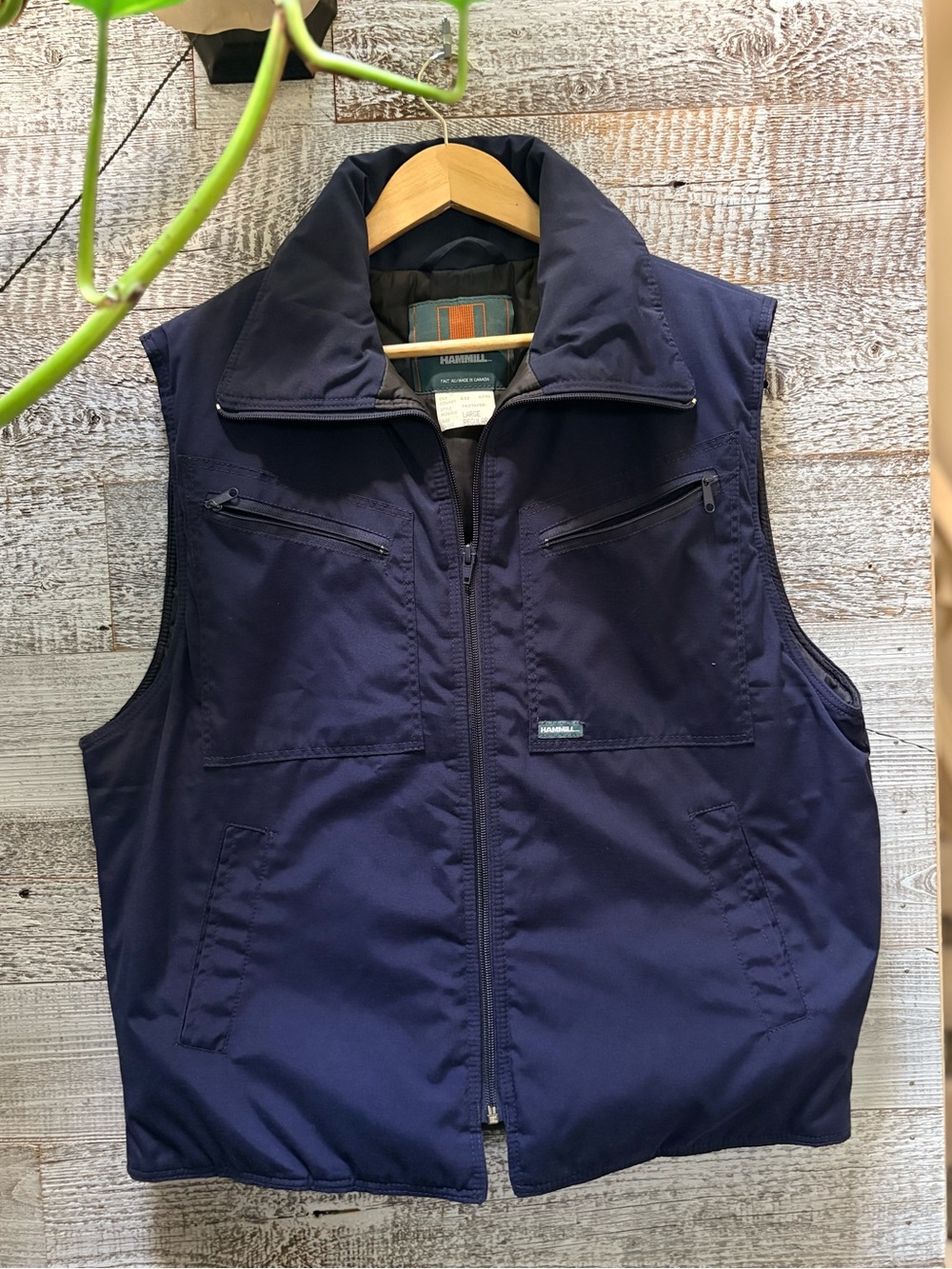 Hammill | Vintage Insulated Quilted Utility Outdoor Vest - Men's L, Blue/Black